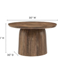 Holloway 30" Round Wood Coffee Table - From Where Finds -