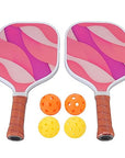 Honeycomb Core Fiberglass Pickleball Paddle and Balls Set with Storage Bag - From Where -
