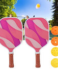Honeycomb Core Fiberglass Pickleball Paddle and Balls Set with Storage Bag - From Where -
