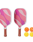Honeycomb Core Fiberglass Pickleball Paddle and Balls Set with Storage Bag - From Where -