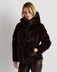 Hooded Faux Fur Jacket - From Where Finds -