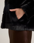 Hooded Faux Fur Jacket - From Where Finds -