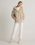 Hooded Faux Fur Jacket - From Where Finds -