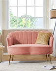 HULALA HOME Pink Velvet Loveseat - From Where -