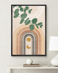 IDEA4WALL Framed Canvas Print Wall Art Sage Green Mid - Century Modern Color Blocks Abstract Shapes Illustrations Modern Art Decorative Minimalist Relax/Cozy Multicolor for Bedroom - 16"x24" Black - From Where -