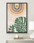 IDEA4WALL Framed Canvas Print Wall Art Sage Green Mid - Century Modern Color Blocks Abstract Shapes Illustrations Modern Art Decorative Minimalist Relax/Cozy Multicolor for Bedroom - 16"x24" Black - From Where -