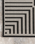 Striped Border Indoor/Outdoor Flatweave Rug