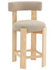 Saralisa Boucle & Wood Counter Stool
