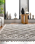 Shaggy Lattice Tassel Rug