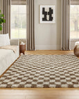 Bettie Retro Checkered Shag Rug