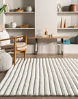 Kris Striped Plush Cloud Washable Rug
