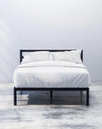 Mia Metal Platform Bed Frame with Headboard