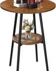 Bar Height Table with Rattan Shelf