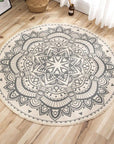 Bohemian Round Rug with Tassels
