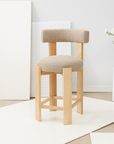 Saralisa Boucle & Wood Counter Stool