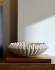 Handcrafted Fluted Marble Decorative Bowl