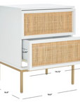Zadie 2 Drawer Rattan Nightstand