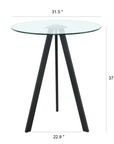 Bar Height Glass Top Dining Table