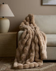 Ruched Faux Fur Throw