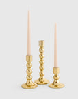 Brass Candlestick Holders (Set of 3)
