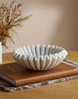 Handcrafted Fluted Marble Decorative Bowl