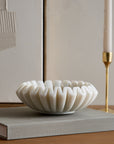 Handcrafted Fluted Marble Decorative Bowl