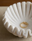 Handcrafted Fluted Marble Decorative Bowl
