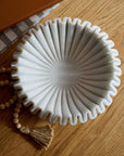 Handcrafted Fluted Marble Decorative Bowl