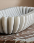 Handcrafted Fluted Marble Decorative Bowl