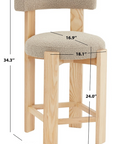 Saralisa Boucle & Wood Counter Stool