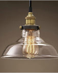 Industrial Vintage Glass Pendant Light - From Where -