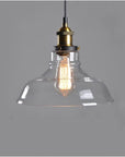 Industrial Vintage Glass Pendant Light - From Where -