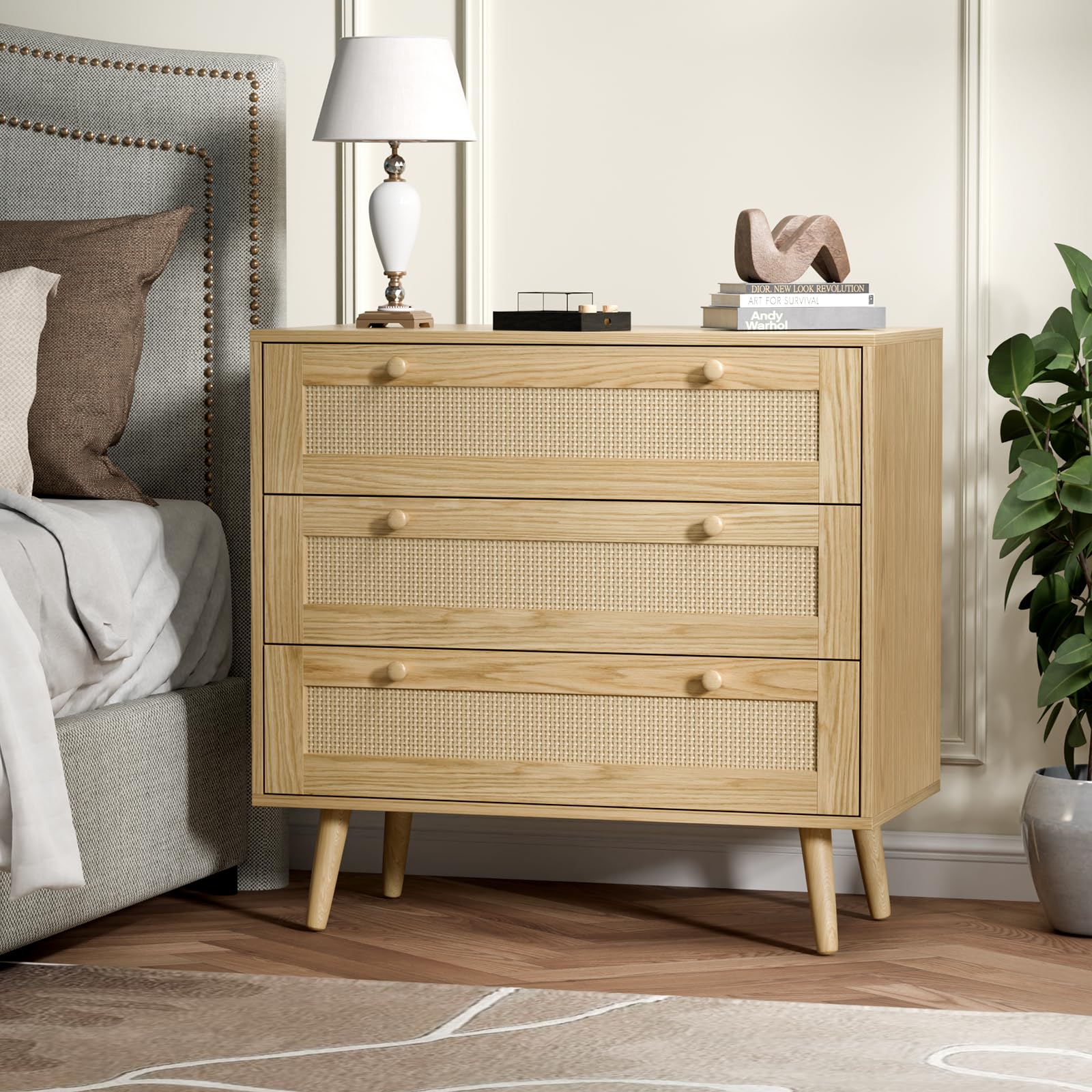 Infurnic 3 Drawer Rattan Dresser - From Where -