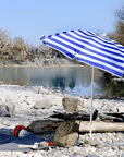Italian Blue and White 6' Pole Umbrella - From Where -