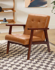Jacier Faux Leather Upholstered Armchair - From Where -