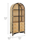 Jane 71" Arched Rattan Bookshelf - From Where Finds -