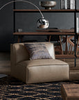 Jonathan Leather Armless Sofa - From Where Finds -