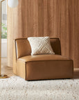 Jonathan Leather Armless Sofa - From Where Finds -
