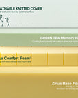 King Size Green Tea Memory Foam Mattress - From Where -