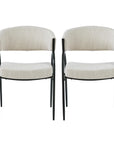 Kitchen Side Chair with Curved Backrest Set of 2 - From Where -