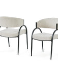Kitchen Side Chair with Curved Backrest Set of 2 - From Where -