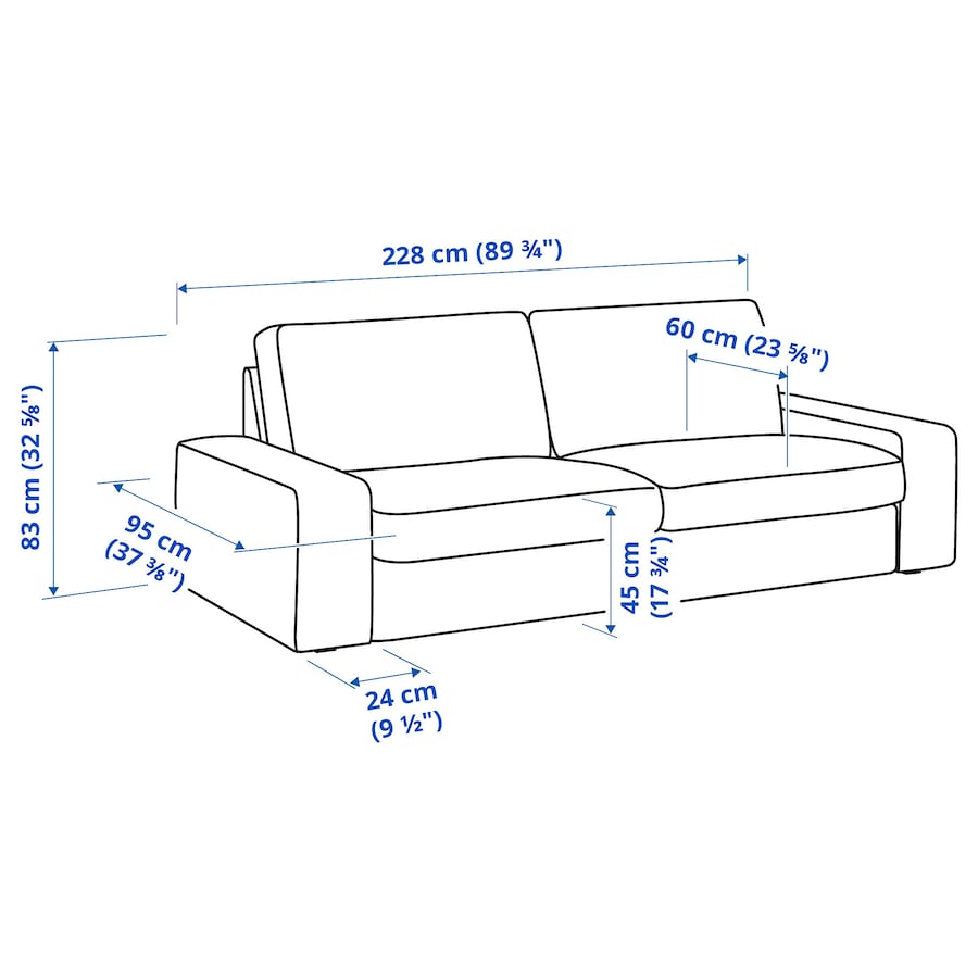 KIVIK 3 - seat sofa, Hillared anthracite - From Where -