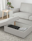 KIVIK Ottoman with storage, Tullinge white/black - From Where -