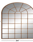 Large Arched Vertical Metal and Wood Brown Wall Mirror - From Where -