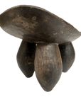 Large Carved Wood Stool - From Where -