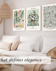 Large Framed Sage Green Vintage Wall Art Canvas Decor Set of 3 - From Where -