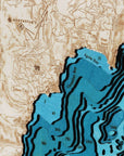 Large Lake Tahoe Hillshade 3D Wood Map - From Where -