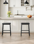 Leather Bar Stools 24" (Set of 2) - From Where -