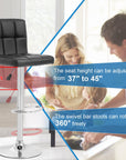 Leather Bar Stools with Footrest (Set of 2) - From Where -