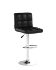 Leather Bar Stools with Footrest (Set of 2) - From Where -